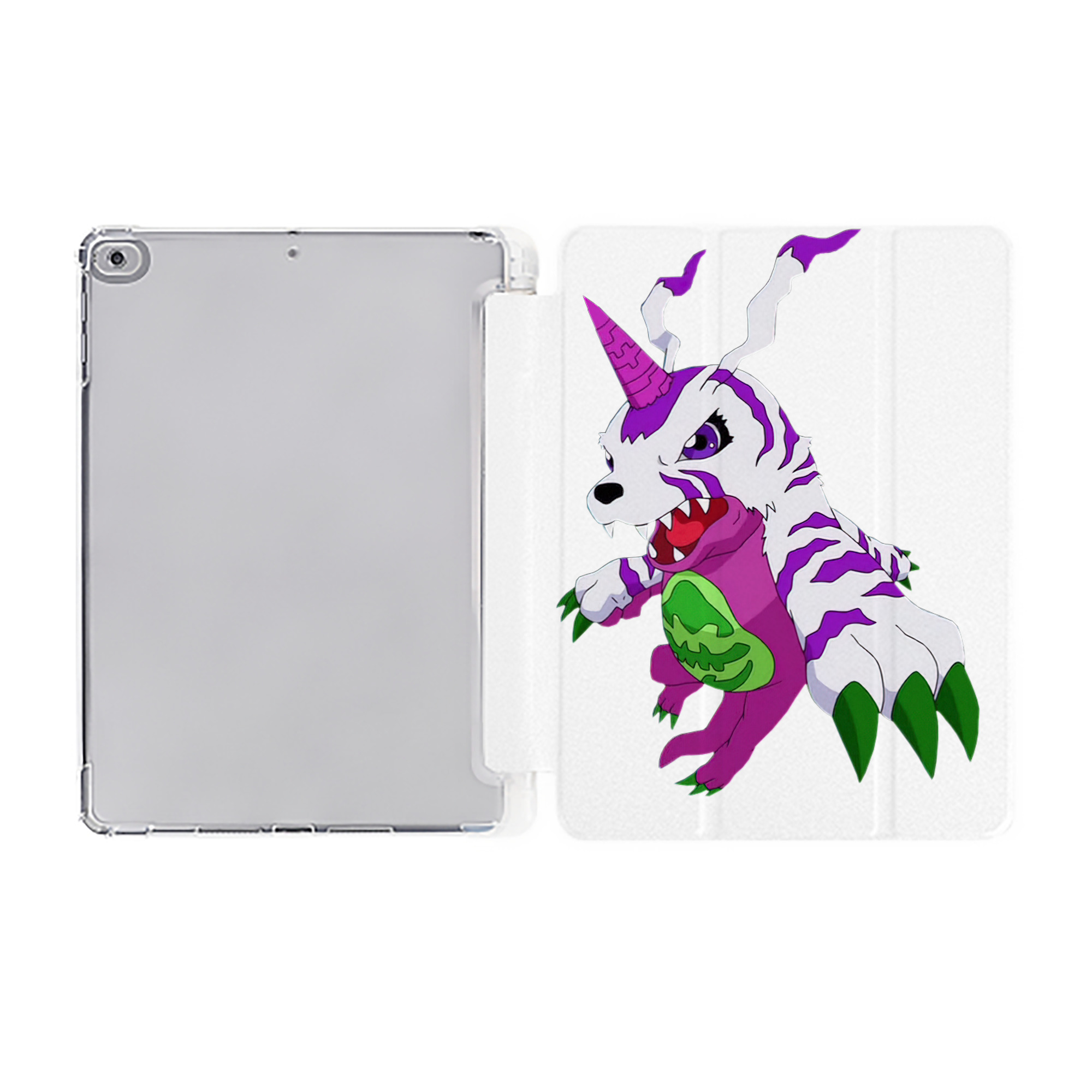 （画像用） Digimon デジタルモンスター/デジモン IPad ケース ペン収納付き 三つ折りスタンド PUレザー×シリコン 対応機種9.5/10.5/10.9インチ